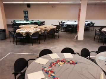Example room setup with circular tables